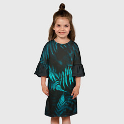 Платье клеш для девочки ПАПОРОТНИК, цвет: 3D-принт — фото 2