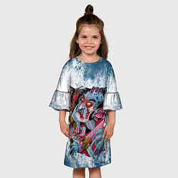 Платье клеш для девочки Водяной Z, цвет: 3D-принт — фото 2