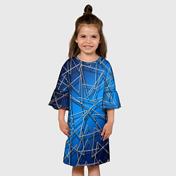 Платье клеш для девочки Треугольники, цвет: 3D-принт — фото 2
