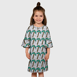 Платье клеш для девочки Майнкрафт кирка, цвет: 3D-принт — фото 2
