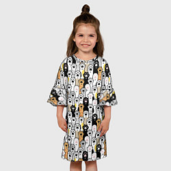 Платье клеш для девочки ЛАПКИ, цвет: 3D-принт — фото 2