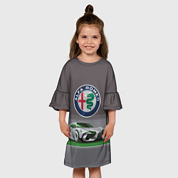 Платье клеш для девочки Alfa Romeo motorsport, цвет: 3D-принт — фото 2