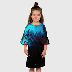 Платье клеш для девочки ПЛАЗМА, цвет: 3D-принт — фото 2