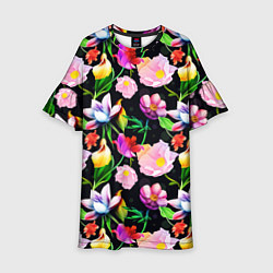 Платье клеш для девочки Разноцветие, цвет: 3D-принт
