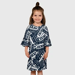 Платье клеш для девочки Retro pattern, цвет: 3D-принт — фото 2