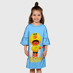 Платье клеш для девочки Леон Салли Leon Sally, цвет: 3D-принт — фото 2