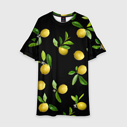 Детское платье Лимоны на черном