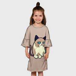 Платье клеш для девочки Великий Grumpy Cat, цвет: 3D-принт — фото 2