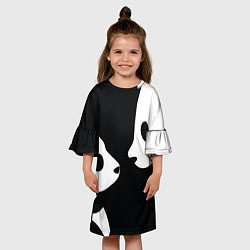 Платье клеш для девочки Panda, цвет: 3D-принт — фото 2