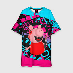 Платье клеш для девочки Roblox Piggy, цвет: 3D-принт
