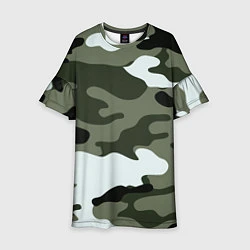 Платье клеш для девочки Camouflage 2, цвет: 3D-принт