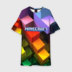 Платье клеш для девочки Minecraft - pattern, цвет: 3D-принт