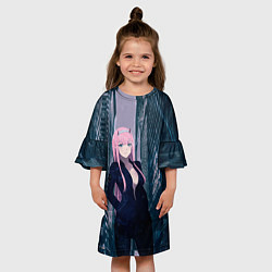 Платье клеш для девочки Zero Two, цвет: 3D-принт — фото 2