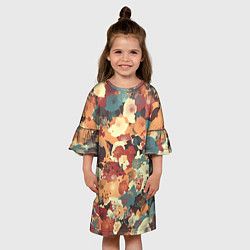 Платье клеш для девочки Осенние цвета, цвет: 3D-принт — фото 2