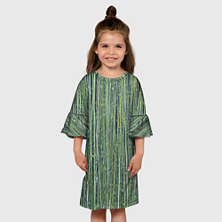 Платье клеш для девочки Зеленый бамбук, цвет: 3D-принт — фото 2