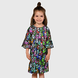 Платье клеш для девочки Among Us С Новым Годом!, цвет: 3D-принт — фото 2