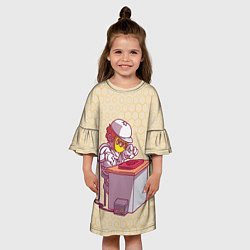 Платье клеш для девочки Человечек рисует, цвет: 3D-принт — фото 2