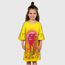 Платье клеш для девочки Свиной фаст фуд, цвет: 3D-принт — фото 2