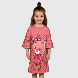 Платье клеш для девочки Котенок, цвет: 3D-принт — фото 2
