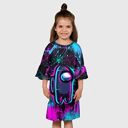 Платье клеш для девочки NEON AMONG US, цвет: 3D-принт — фото 2