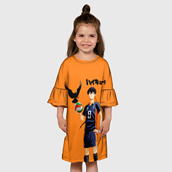 Платье клеш для девочки Haikyu 9, цвет: 3D-принт — фото 2