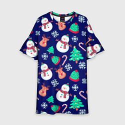 Платье клеш для девочки Зима, цвет: 3D-принт