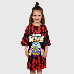 Платье клеш для девочки Brawl StarsKing Lou, цвет: 3D-принт — фото 2