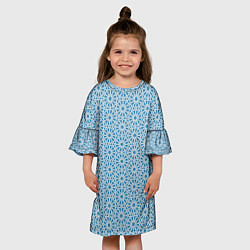 Платье клеш для девочки Снежинки Узоры, цвет: 3D-принт — фото 2