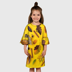 Платье клеш для девочки Гербарий, цвет: 3D-принт — фото 2