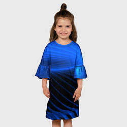 Платье клеш для девочки Неоновые лучи, цвет: 3D-принт — фото 2