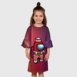 Платье клеш для девочки Among Us Сладкий Z, цвет: 3D-принт — фото 2