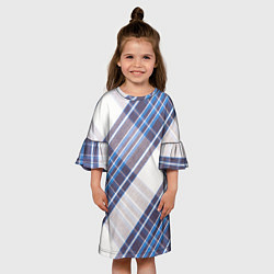 Платье клеш для девочки Шотландка Z, цвет: 3D-принт — фото 2