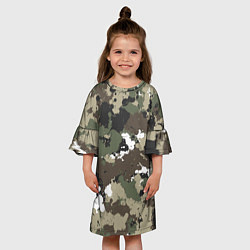 Платье клеш для девочки Камуфляж с кляксами, цвет: 3D-принт — фото 2
