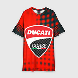 Платье клеш для девочки Ducati Corse logo, цвет: 3D-принт
