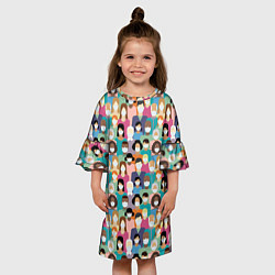 Платье клеш для девочки Масочный Режим, цвет: 3D-принт — фото 2