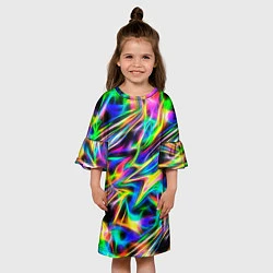 Платье клеш для девочки Космическая хризонтема, цвет: 3D-принт — фото 2