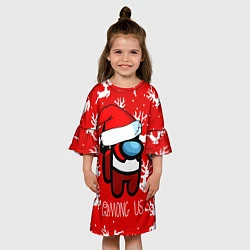 Платье клеш для девочки Новый Год Среди Нас!, цвет: 3D-принт — фото 2