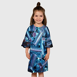 Платье клеш для девочки Механик, цвет: 3D-принт — фото 2