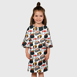 Платье клеш для девочки Котики Суши, цвет: 3D-принт — фото 2
