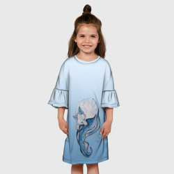 Платье клеш для девочки Внутренний зимний лис, цвет: 3D-принт — фото 2