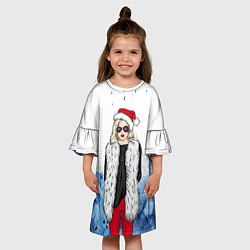 Платье клеш для девочки Леди Зима, цвет: 3D-принт — фото 2