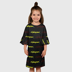 Платье клеш для девочки Cyberpunk 2077 паттерн, цвет: 3D-принт — фото 2