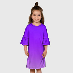 Платье клеш для девочки Фиолетовый космос, цвет: 3D-принт — фото 2