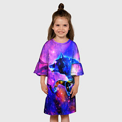 Платье клеш для девочки Волки, цвет: 3D-принт — фото 2