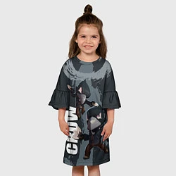 Платье клеш для девочки Ворон, цвет: 3D-принт — фото 2