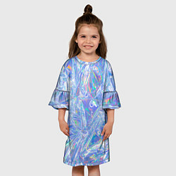 Платье клеш для девочки 3d ice glitch, цвет: 3D-принт — фото 2