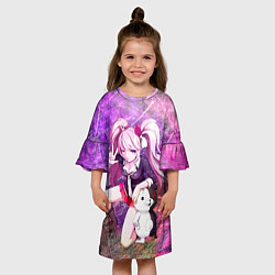 Платье клеш для девочки Джунко Эношима, цвет: 3D-принт — фото 2