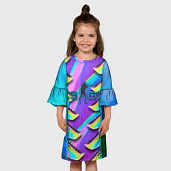 Платье клеш для девочки CS GO blue gem 2, цвет: 3D-принт — фото 2