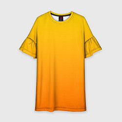 Платье клеш для девочки Оранжевый градиент, цвет: 3D-принт