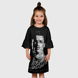 Платье клеш для девочки Кристиано Рональдо автограф, цвет: 3D-принт — фото 2